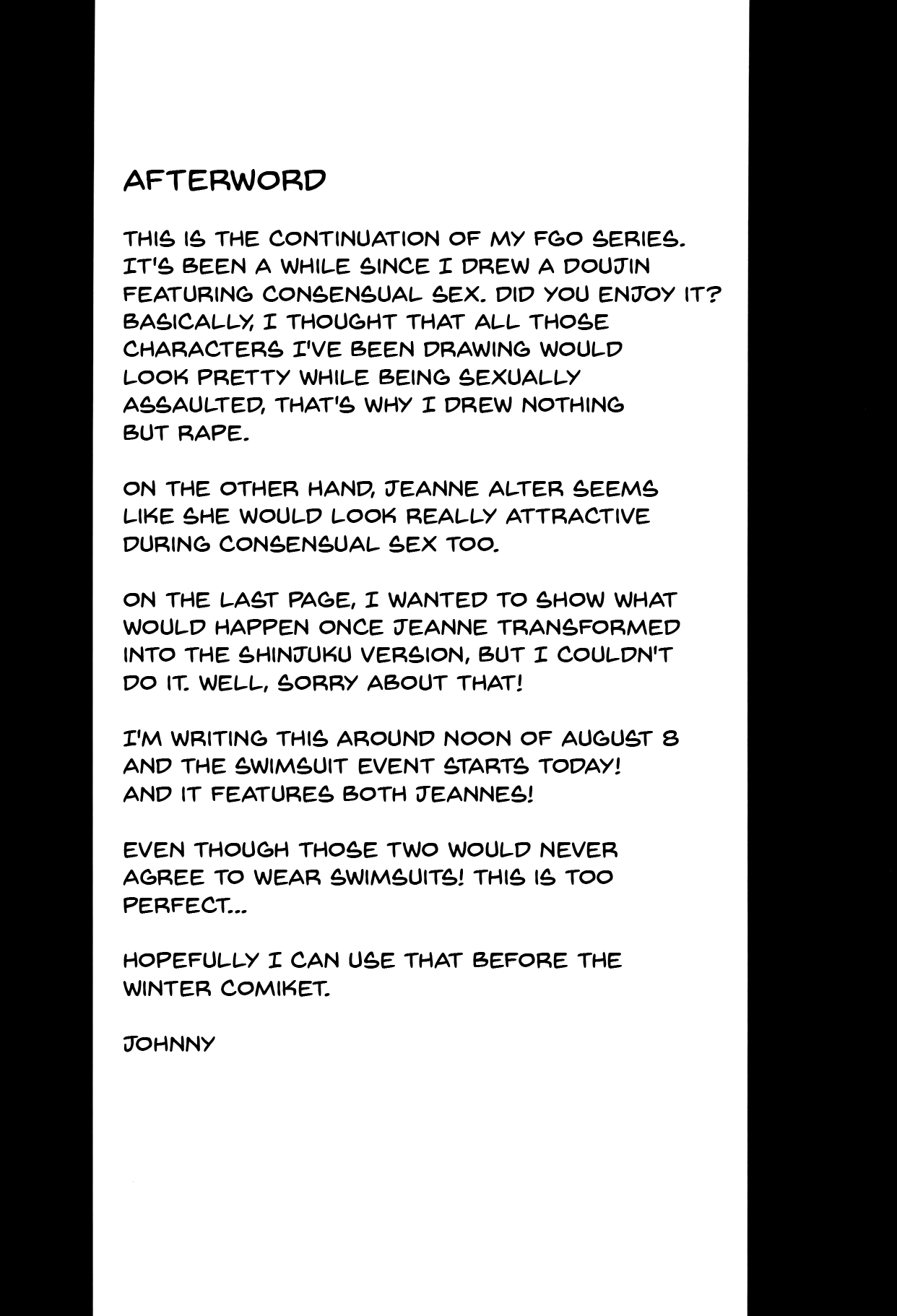 (C94) [アビオン村 (ジョニー)] 素顔のままの君でいて (Fate/Grand Order) [英訳]