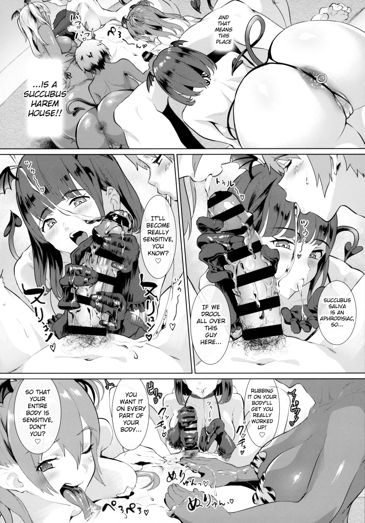 (C95) [ヌルネバーランド (ナビエ遥か2T)] デリ☆サキュ!! vol.3.0 ～サキュバスのハーレムに逆デリバリーされて搾り尽くされたレポ～ [英訳]