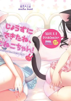 じょうずにできたね、こねこちゃん！