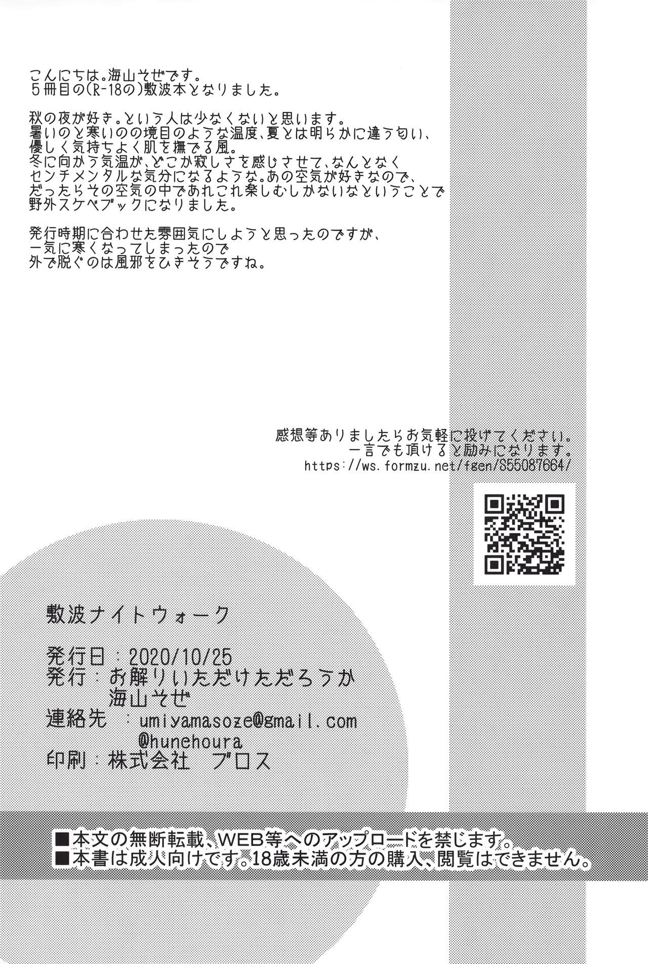(砲雷撃戦&軍令部酒保令和2年秋合同演習) [お解りいただけただろうか (海山そぜ)] 敷波ナイトウォーク (艦隊これくしょん -艦これ-)