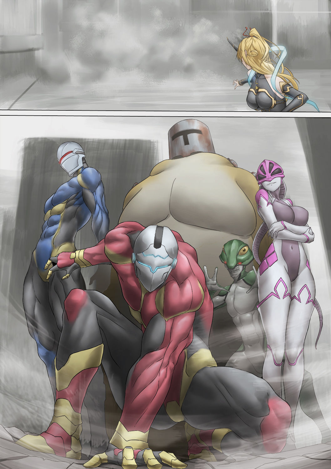 [ばっくゆあらっく (mogO-721)] ヒロイン敗辱〜5人の敵に代わるがわる〜 [英訳]