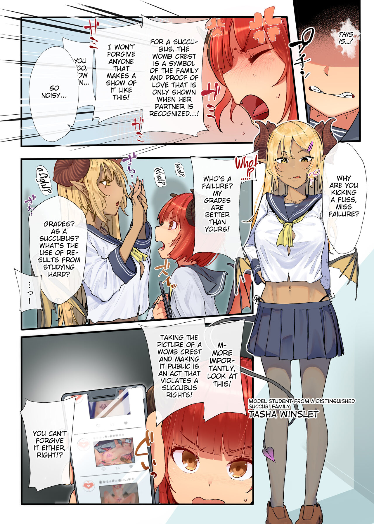 [からももたると (きんだつ)] 潔癖風紀委員サキュバスの淫ターンシップ ～1週間みっちり♥強制奉仕活動～ [英訳]