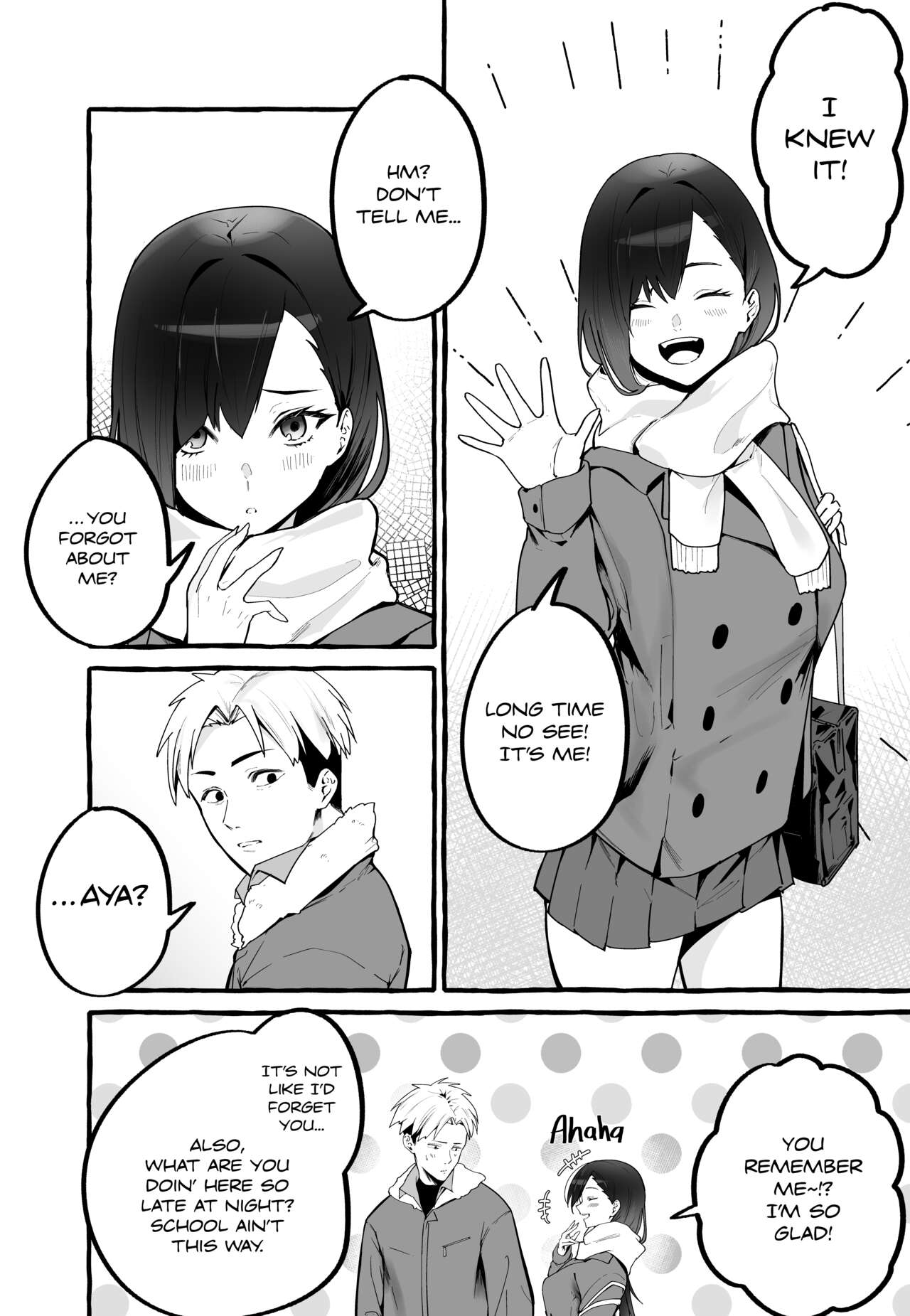 [フグタ家] 巨乳元カノを泊めてあげたらお礼に搾り取られまくった話。[英訳]